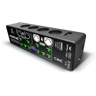 CME H4MIDI WC - Fortschrittliches USB Host MIDI Interface mit Router, Filter, Mapper, optionalem WIDI Bluetooth MIDI, Standalone 9V Power Modus - Perfekt für Gitarristen und Produzenten