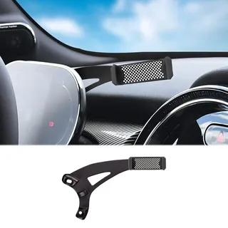 KUNGKIC Auto-Handy-Halterung Verstellbare Autotelefon-Halterung Compatible with Mini Cooper F54 F55 F56 F57 2021-2023 Zubehör Innenraum 360°Drehung Aluminium-Legierung ABS (Schwarzes weißes Gitter)