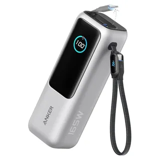 Anker Powerbank (25K, 165W, integriertes USB-C - einziehbares Kabel)