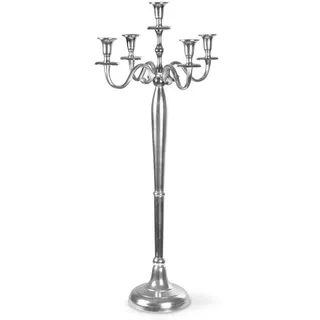 Gräfenstayn Kerzenständer Kerzenleuchter 5-armig Kerzenständer, Gräfenstayn® Kerzenleuchter 5-armig Kerzenständer silberfarben 80 cm