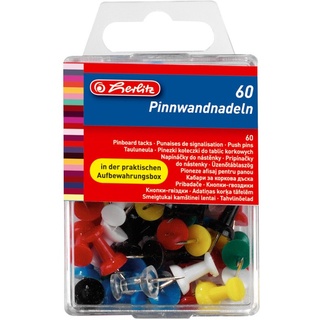 Herlitz 8770406 Pinnwandnadel farbig 60 Stück