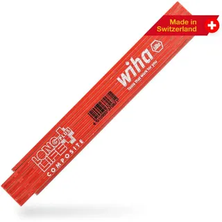 Wiha Gliedermaßstab Longlife® Plus Composite 2 m metrisch, 10 Glieder rot/ schwarz