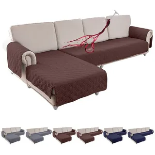 BTTO Sofahusse Sofahussen 2er Doppel l form Wasserdicht sofabezug,Links L/Rechts L, Sofabezüg für Wohnaccessoires Sofaschoner braun