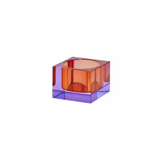 Cr8 A Gift Gift Company Teelichthalter Sari XS, Windlicht, Dekolicht, Kristallglas, Lila, Orange, 3.7 cm, 1096902011