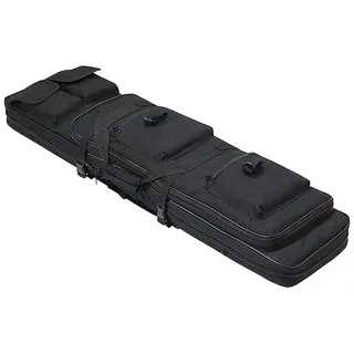Waffenkoffer Für Langwaffen,Futteral Langwaffen Durchgehender Reißverschluss Taktische Gewehrtasche Oxford Stoff Soft Air Rifle Gun Carry Case,Tragbare Waffentasche Zum Angeln Black,120CM