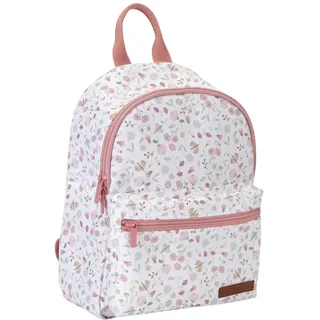 Little Dutch Rucksack Kinderrucksack für Kinder Kindergarten mit Brustgurt weiß Rosa Blümchen- Flowers & Butterflies