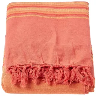 Homescapes Morocco Tagesdecke 225 x 255 cm Orange/Terracotta gestreift