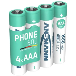 Ansmann Telefon Akku AAA, 4 Stück, 800mAh 1,2V, DECT