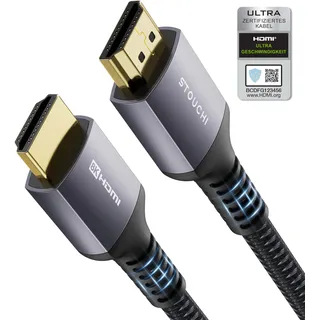 Stouchi 10K 8K 4K HDMI Kabel 3meter Zertifiziertes, Ultra High Speed HDMI® Cable HD 48 Gbit/s,10K 8K120Hz 4K120 144 Hz RTX 3080 eARC HDR10 4: 4: 4 HDCP 2.2&2.3 Dolby Atmos Kompatibel mit Roku TV/PS5