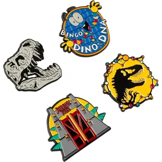 Grupo Erik Set Pins Jurassic Park - 4 Anstecknadeln - Sonic Geschenke Jurassic Wolrd Geschenke Merchandising