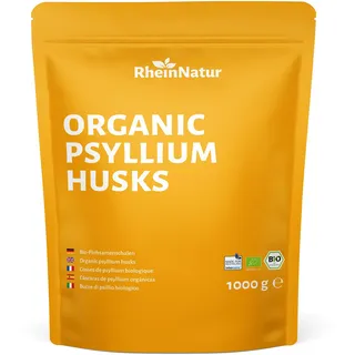 RheinNatur Bio Flohsamenschalen gemahlen 1 kg - Laborgeprüft - Fein gemahlenes Pulver - Reich an Ballaststoffen, ideal zum Backen - 1000g Beutel