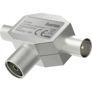 Hama Antennen-Verteiler, Koax-Kupplung- 2 Koax-Stecker, Metall