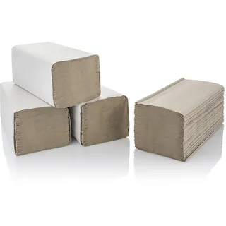 5000 Falthandtücher 1-lagig 25 x 23 cm natur Krepp ZZ-Falz Papierhandtücher Handtuchpapier Einmalhandtücher