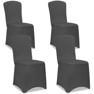 DETEX DETEX® 4er Set Stretch Hussen Grau ÖKO-TEX® Zertifiziert Überwurf Rückenlehne