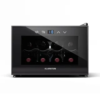 Klarstein Shiraz 8 Uno Weinkühlschrank 8 Flaschen 8 - 18 °C Touch-Control Schwarz