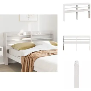 Kopfteil Mit Ablagen Weiß 140 Cm Massivholz Kiefer - Kopfteil - Kopfteile - Bettkopfteil - Holzkopfteil