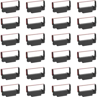 BIGGER Ersatz für ERC-30/34/38 B/R Farbband für Epson ERC30 ERC34 ERC38, M188B, TM-U220, TM-U220B, SNBC BTP-M300, Bixolon GRC-220BR, SRP-275, SRP-275III (24 Stück, schwarz und rot)