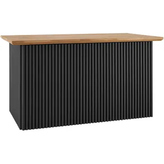 Carryhome Kücheninsel, Anthrazit, Holz, Eiche, massiv, einzeln stellbar, 160x88x90 cm, Küchen, Küchenmöbel, Kücheninseln