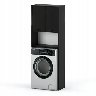 OEM kommodly Waschmaschinenschrank, Schwarz, 64 cm, Waschküche, Waschmaschinenschrank