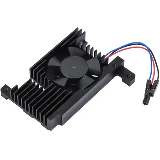 Waveshare Aluminum Alloy Cooling Fan Compatible with Raspberry Pi 4 Model B 1GB/2GB/4GB/8GB Dedicated All-In-One PWM Speed Adjustment