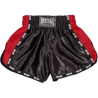 METAL BOXE Herren Court De Boxe « Extrême » Boxshorts, Noir Rouge, M
