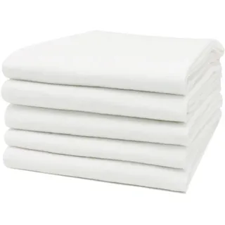 ZOLLNER 5er Set Flanellwindeln Spucktücher,, weiß Textil, 80x80 cm, Pflegen, Babypflege