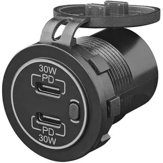 PRO PLUS USB Schnellladegerät Einbau C Doppelbuchse 2-fach 12V 24V USB Ladebuchse