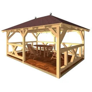 Holzpavillon verzapft Pavillon Gartenlaube Gartenpavillon Gartenhaus Garten KVH