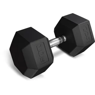 trex sport gummierte Stahlhantel für Krafttraining Trex Sport 1×10kg mit geriffeltem Griff schwarz|grau 10,1 kg)