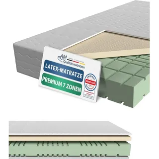 AM Qualitätsmatratzen Premium 7 Zonen Latexmatratze Made in Germany 90x200cm H3