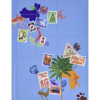 Exacompta 25634E 5er Pack Premium Briefmarken-Sammel-Album Globe Trotter mit 16 schwarzen Seiten Einsteckbuch für Ihr Hobby Briefmarkenalbum farbig sortiert: 0