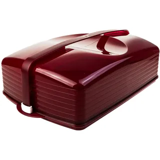 Generisch TW XXL Super Bäcker extra breiter Kuchenbehälter Tortenbehälter bordeux rot