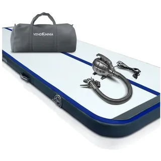 VENDOMNIA Gymnastikmatte AIRTRACK - Fitness Sport 1/2/3/4/5/6/7/8m Farbwahl (elektrische Luftpumpe aufblasbar PVC Dicke:10/20cm), Tumbling Tracking Gymnastik Yoga Air Track Matte blau 200x100x10cm