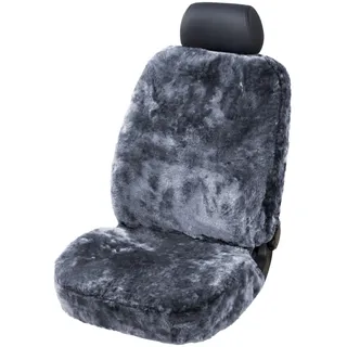 Walser Lammfell Autositzbezug Nineve, 100% Lammfell Sitzbezug für Auto, 1 Stück Fell-Sitzbezüge Auto Vordersitze, Sitzauflage Fell, Autositzschoner anthrazit