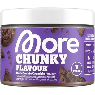 MORE Chunky Flavour, Dark Cookie Crumble, 170 g, vegan, Geschmackspulver zum Süßen, ohne viel Zucker und Kalorien, mit Inulin und Laktase - made in Germany