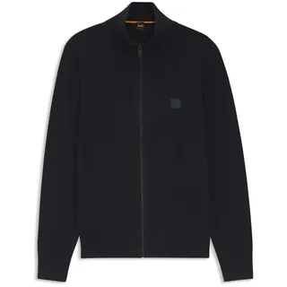 Boss ORANGE Strickpullover Strickjacke Kanozip - Regular Fit schwarz L