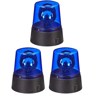 Relaxdays LED Blaulicht 3er Set Blau