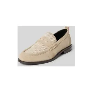 Loafer aus echtem Leder, Beige, 42