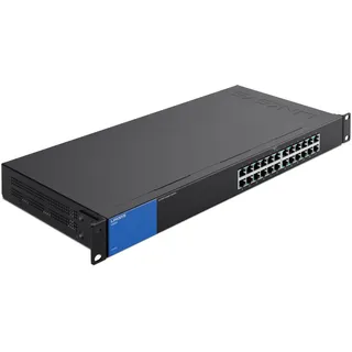 Linksys LGS124-EU 24-Port Unmanaged Gigabit-Netzwerk-Switch – Ethernet-Switch/Hub mit Metallgehäuse, Splitter – Platzierung an der Wand oder auf dem Schreibtisch im Büro oder zu Hause, Plug-and-Play