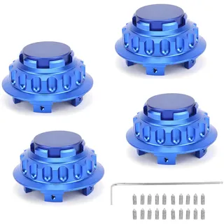 Brilluxa Radnabenabdeckung, 4 Stück 3 Zoll Universelle Felgenmittenkappen, Aluminiumlegierung Radnabenabdeckung, Modifizierte Teile 7PP601149A (Blau)