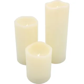 Spetebo LED Stumpenkerze 20 cm 15 cm 10 cm weiß