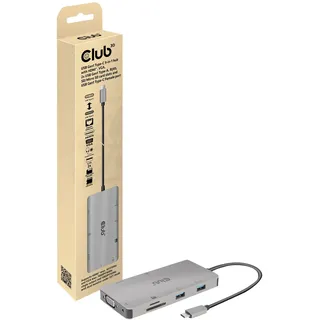 Club 3D USB Gen 1 Typ-C 9-in-1 Hub mit HDMI, VGA SD/Micro SD Kartenslots