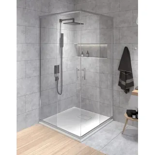 KOLMAN Eckdusche HELA 80x80 190 cm Transparent Glas, BxT: 80x80 cm, Sicherheitsglas 80 cm x 190 cm x 80 cm