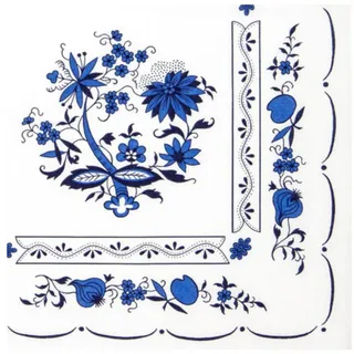 HOME FASHION Papierserviette, 3-lagig, Blau, Zwiebelmuster, H: cm blau