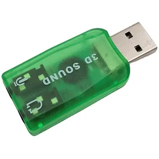 NONDK USB-Soundkarte, externe Soundkarte, USB-A-Audio-Adapter, 3,5 mm, für Win 7, 8, Android-Lautsprecher, Kopfhörer für Computer, Laptop, Grün