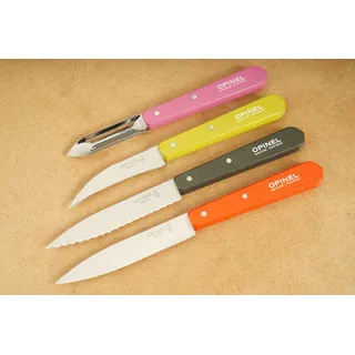 Opinel 4er Küchenmesser-Set No. 112,113,114,115 INOX Buchenholz in farbig G05