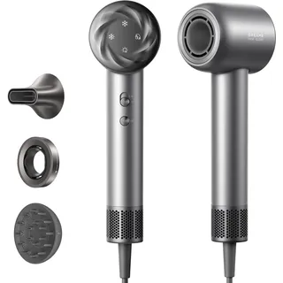 DREAME Glory Mix High-speed-haartrockner, 3 magnetische Düsen, Ntc-temperaturregelung, 300.000.000 negative Ionen/cm3, Motor Mit 110.000 U/min, 336 g leicht, Schwarz