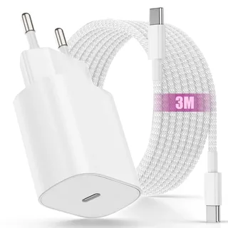 iPad Ladekabel Original und iPad Ladegerät, 25W USBC i Pad Netzteil | 3M USB C Kabel Schnellladekabel für iPad Pro 13"/12.9"/11", Air 5/4 Gen 11"/13", iPhone 17 16 15 Pro Max/15 Plus, iPad 10 Gen