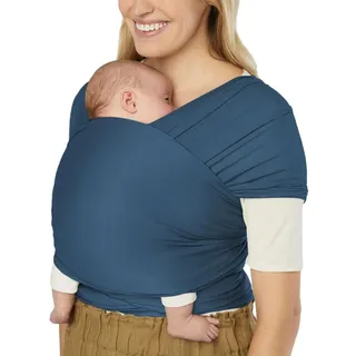 Ergobaby Babytragetuch für Neugeborene ab Geburt bis 11,3 kg, Aura Knit Tragetuch aus recycelten Stoffen, Elastisch und atmungsaktiv, Sling Wickeltuch unisex, Twilight Navy