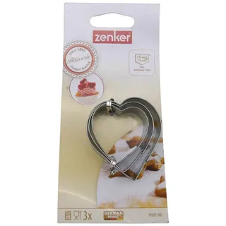 zenker Herz 3er Set Ausstecherformen Edelstahl rostfrei spülmaschinengeeignet